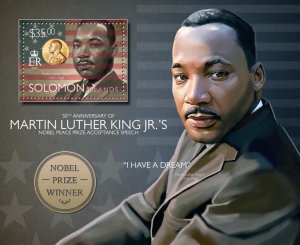 SOLOMON IS. - 2014 - Martin Luther King Jnr - Perf Souv Sheet -Mint Never Hinged