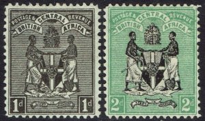 BRITISH CENTRAL AFRICA 1896 ARMS 1D AND 2D WMK CROWN CA