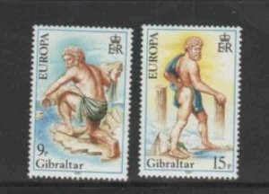 GIBRALTAR #400-401 1981 EUROPA MINT VF LH O.G a