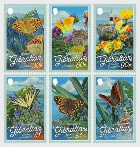 Gibraltar 2024 Butterflies Lighthouse Landscapes set of 6 stamps MNH