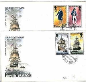 BOATS:  FDC COVER set of 2 covers: PITCAIRN ISLANDS 1976