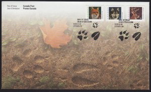 FOX, WOLF, DEER = WILDLIFE = Official FDC Canada 2000 #1879-1881