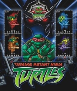 Gambia 2009 - TEENAGE MUTANT NINJA TURTLES - Sheet of 4 Stamps Scott 3207 - MNH