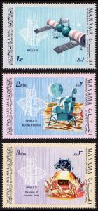 Manama Mi #213A-215A set/3 mnh - 1969 space - moon landing, Apollo 11 - perf