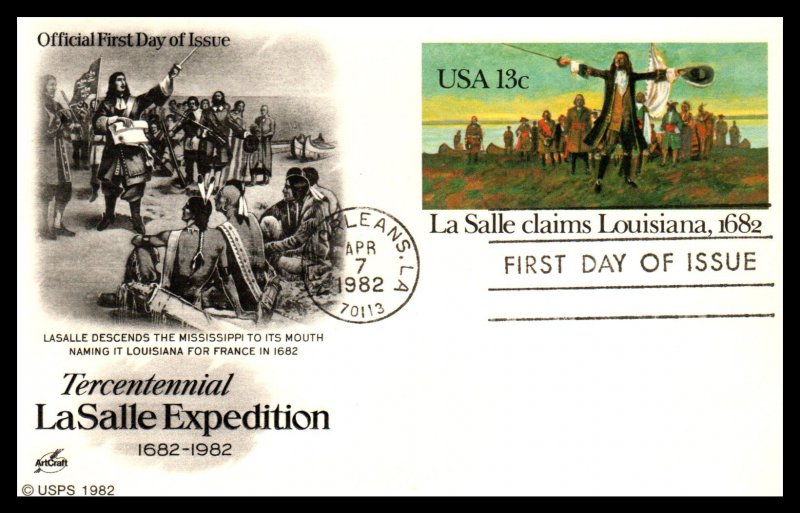 US UX95 LaSalle Artcraft U/A FDC Postal Card