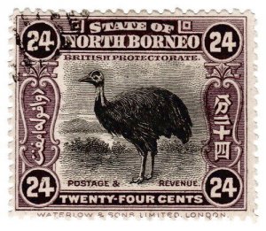 (I.B) State of North Borneo Postal : 24c Deep Rose-Lilac