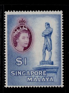 SINGAPORE QEII SG50, $1 blue & deep purple, VLH MINT. Cat £40.