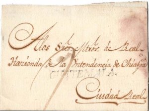 Guatemala Guatemala c1840 sl with ms 7 on Stampless Folded Letter to Ciudad R...