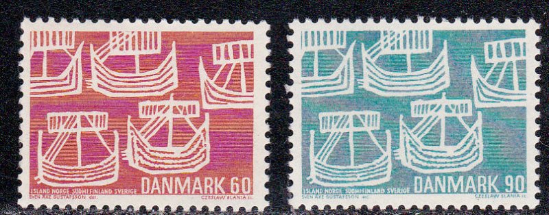 Denmark # 454-455, 5 Ancient Ships, Complete Set, Mint NH, 1/2 Cat.