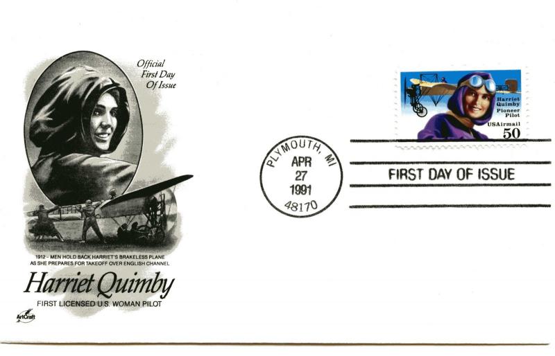 C128 Harriet Quimby, ArtCraft, FDC