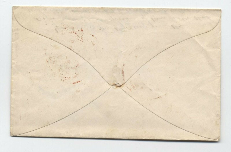 1850s Bridgeport CT red CDS paid integral 1 circular to Willimantic [5252.41]