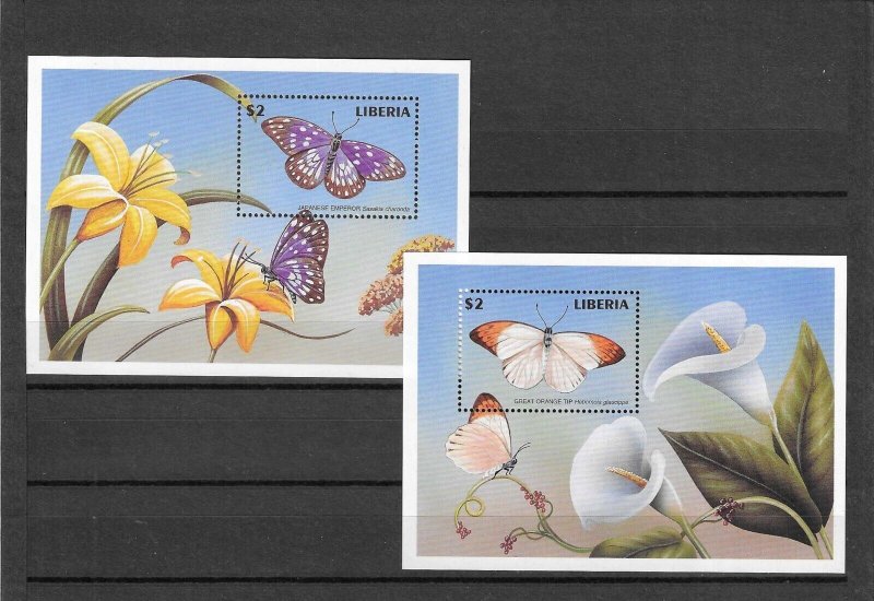 LIBERIA 1998 BUTTERFLY STAMPS SHEETLETS & MINISHEETS MNH