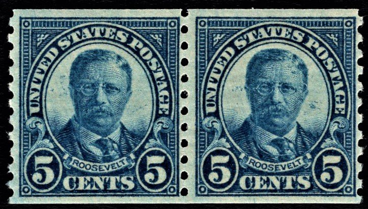 US 602 MNH VF 5 Cent Roosevelt Pair