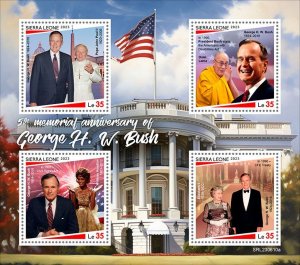 SIERRA LEONE - 2023 - George H W Bush - Perf 4v Sheet - Mint Never Hinged