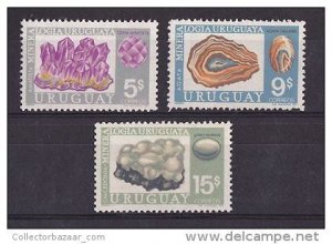 Jewelry Gemstone Amethyst Minerals URUGUAY Sc#828-30 MNH STAMP