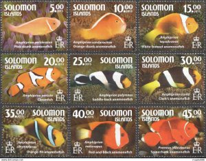 2015 Solomon Islands Fishes Marine Life Fauna #3392-3400 Set ** Ls831