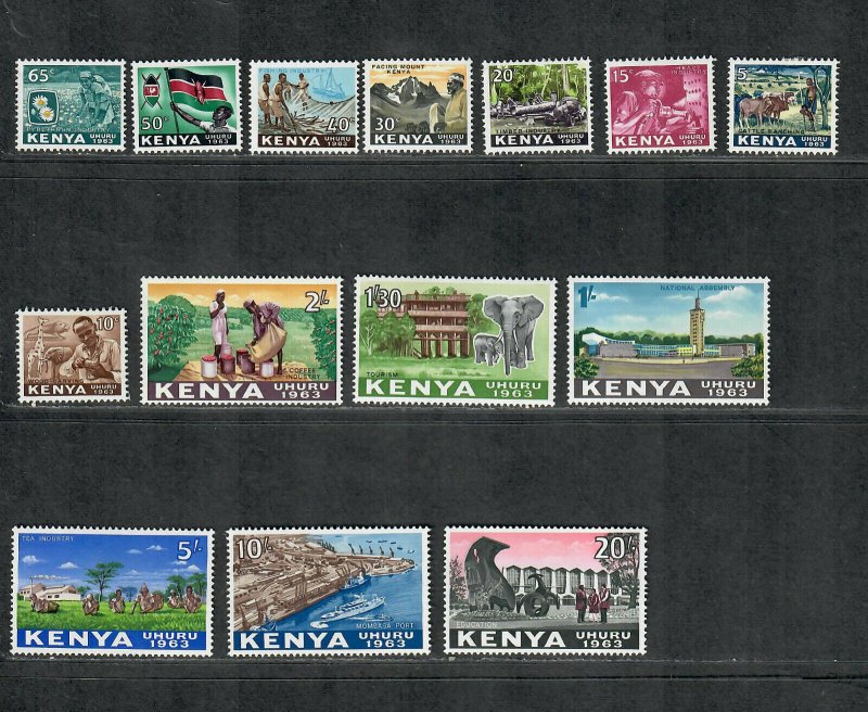 Kenya Sc#1-14 M/NH/VF, 1-3 Are LH, Cv. $21.85