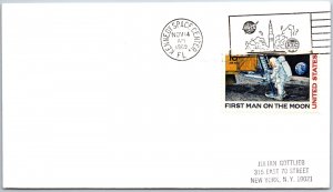 US SPECIAL POSTMARK COVER FIRST MAN ON THE MOON KENNEDY SPACE CENTER 1969