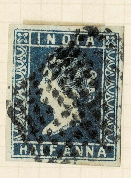  INDIA- 1854- 1/2A  FRESH AND RICH COLOR FINE USED dia 2nd