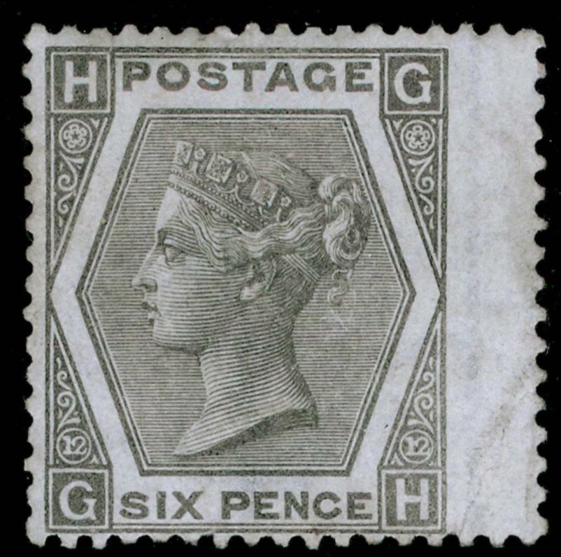 SG125, 6d grey plate 12, M MINT. Cat £1850. GH