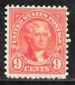 USA 641: 9c Jefferson, salmon rose, MNH, F