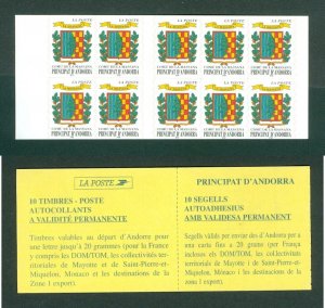 Andorra. French Adm. 1999 Booklet MNH. Coats Of Arms, La Massana. Sc# 504a