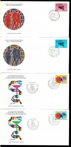 United Nations 1978 Global Eradication of Smallpox  Set of 4 FDCs