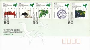 Christmas Island 2008 FDC Scott #470-#472 Set of 5 50 Years Territorial Status