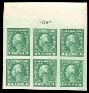 MOMEN: US STAMPS #481 PLATE BLOCK OF 6 MINT OG NH SUPERB LOT #73354