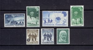 AUSTRALIA  ANTARCTIC TERRITORY - 1957 EXPLORERS - SCOTT L1 TO L7 - MNH