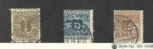 Denmark, Postage Stamp, #P1-P2, P7 Used, 1907