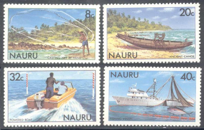 Nauru ~ #227-230 ~ Fishing & Boats ~ MNH Set