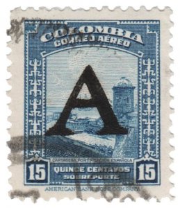COLOMBIA STAMP 1950 SCOTT # C188. USED. # 12