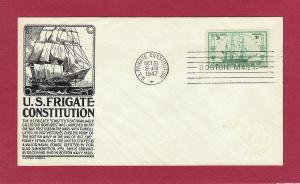 1947 3c U. S. FRIGATE CONSTITUTION #951, FDC, Anderson