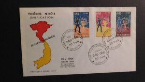 1964 Vietnam FDC First Day Cover Unification Saigon Thong Nhut Th?ng Nh?t