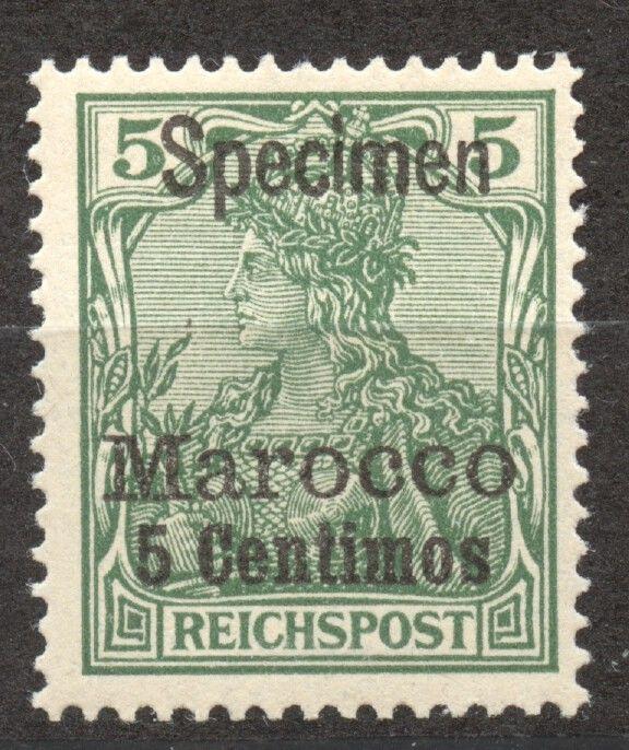 Morocco 1900, German Offices, SPECIMEN, 5 Ct. Germania, MVLH 