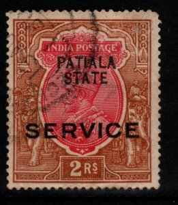 INDIA-PATIALA SGO44 1926 2r CARMINE & YELLOW-BROWN USED