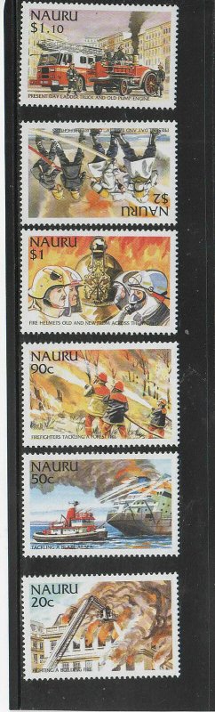 NAURU #502-507  2002 INTERNATIONAL FIRE FIGHTERS    MINT  VF NH  O.G