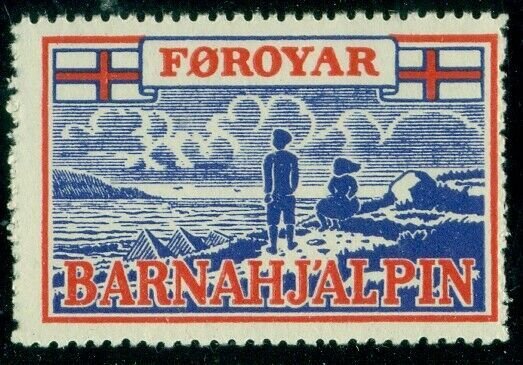 FAROE ISLANDS 1948 Christmas Seal Forerunner, NH, F/VF