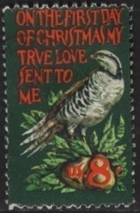 US 1445 (used) 8¢ Christmas, Partridge in a Pear Tree (1972)