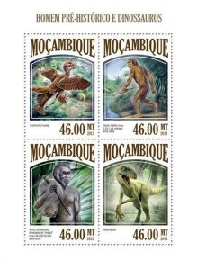 2013 MOZAMBIQUE MNH.  PREHISTORIC MAN AND DINOSAURS |  Scott Code: 2973