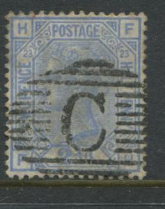 GB Used Abroad 1880 2 1/2d ultra Plate 23 FH struck by a Constantinople C