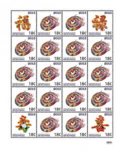 Micronesia - Year of the Snake - 20 Stamp Sheet - MIC1301H