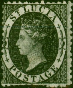 St Lucia 1864 (1d) Intense Black SG11a Fine LMM