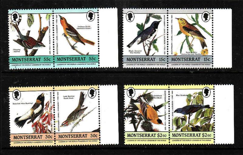 Montserrat-Sc#580-3-unused NH set-Birds-Audubon-1985-