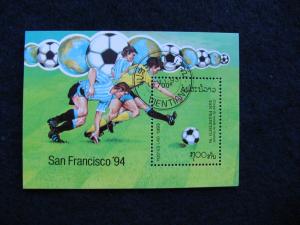 Laos-1993–World Cup Soccer–Mini-Sheet of 1 stamp