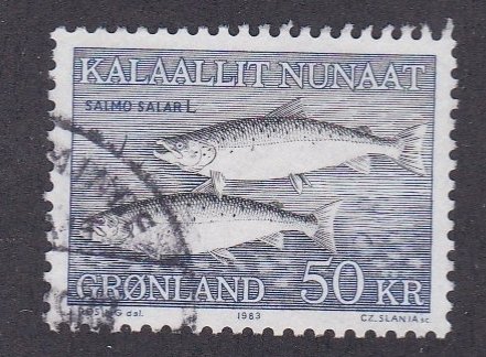 Greenland # 141, Marine Life - Fish, Used, 1/3 Cat.