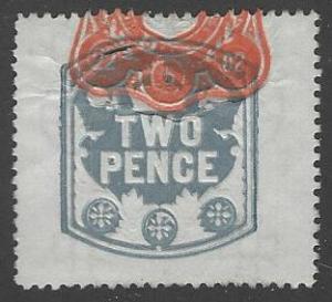 Great Britain - Two Pence Embossed Revenue Stamp (EMB-5)