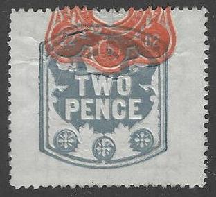Great Britain - Two Pence Embossed Revenue Stamp (EMB-5)