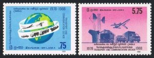 Sri Lanka 889-890, MNH. Mi 842-943. Transportation & Communication Decade, 1988.